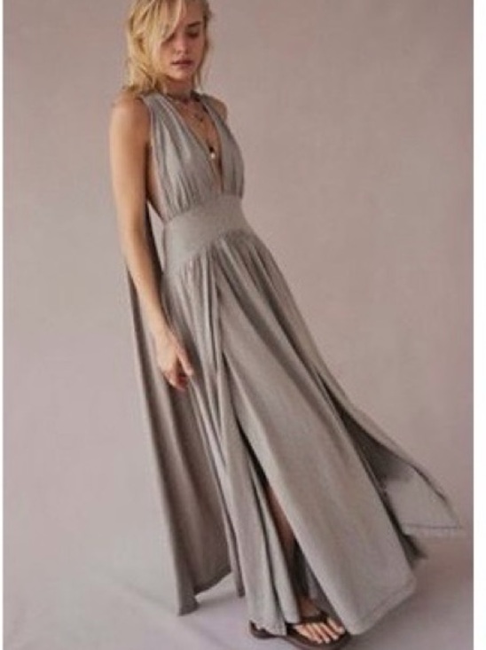 Free People Dresses & Skirts - Free People Beach women’s Sleeveless V-Neck Maxi Dress in Taupe color